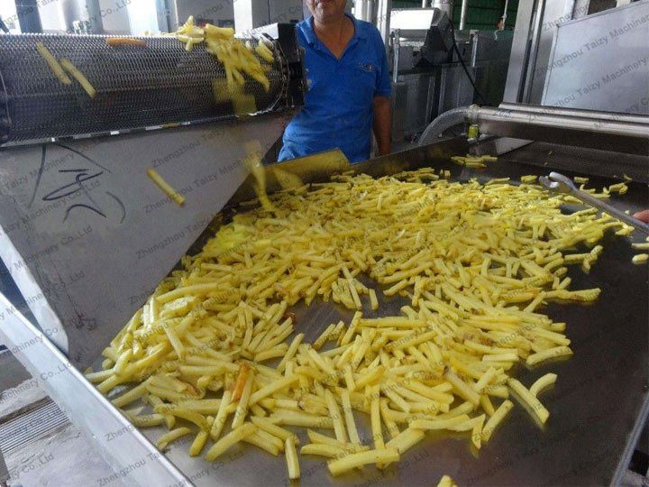 french fries made by french fries making machine